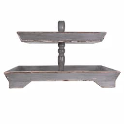 3R Studios Bungalow Lane Grey 3-Tier Decorative Tray with Distressed Wood & Metal Construction thumbnail 7