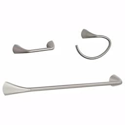 KOHLER Alteo 3-Piece Brushed Nickel Bathroom Hardware Set: Towel Bar, Towel Ring, and Toilet Paper Holder thumbnail 1