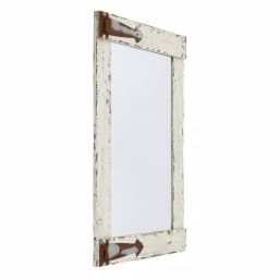 Aspire Home Accents Pueblo Distressed White Wood Frame Accent Mirror with Rustic Arrow Hinges and Hooks thumbnail 3