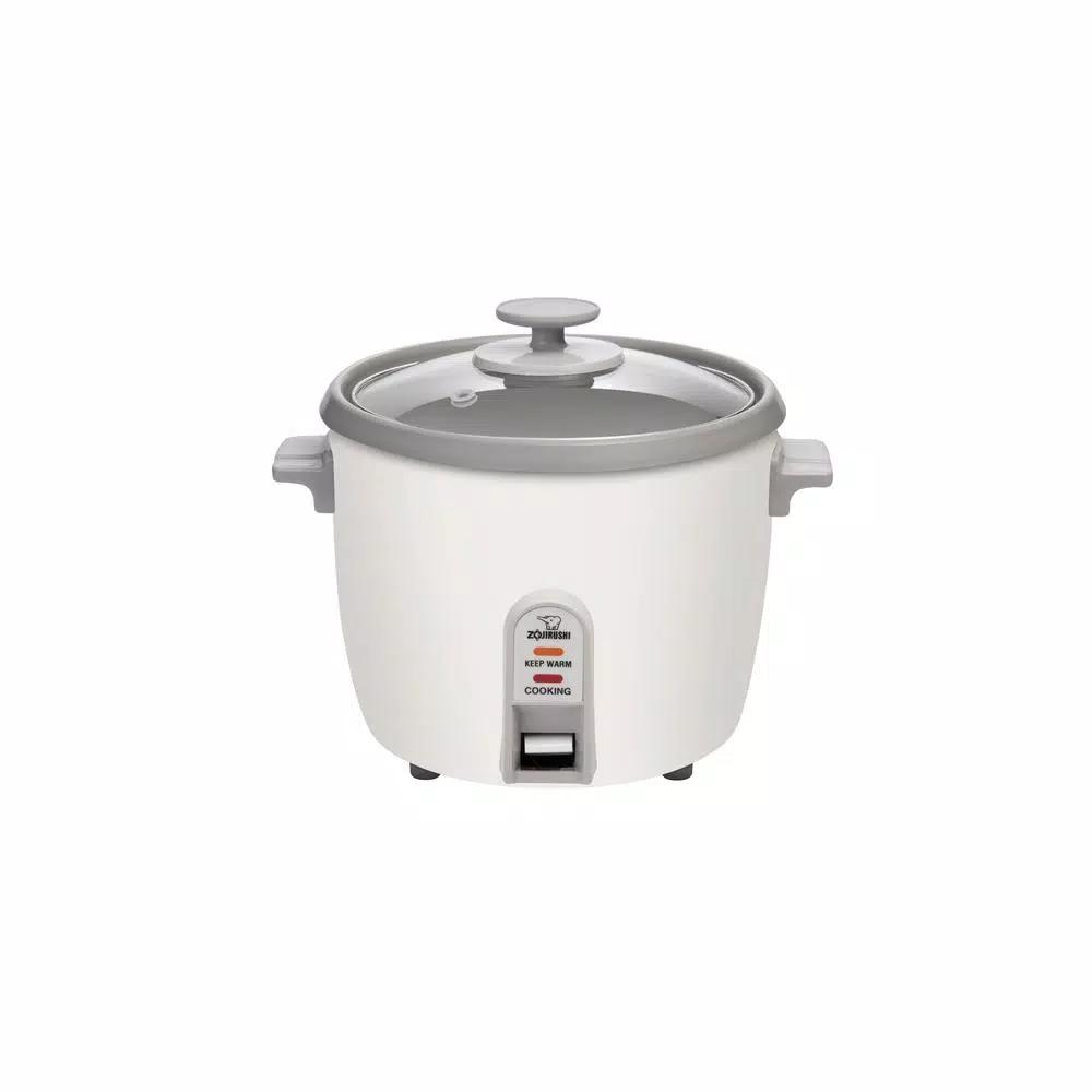 Zojirushi 6-Cup White Rice Cooker and Steamer with Stainless Steel Steaming Tray