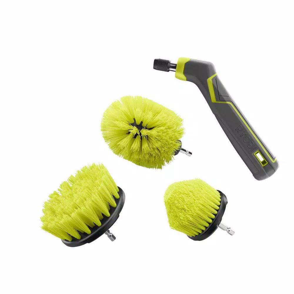 RYOBI 4-Piece Multi-Purpose Cleaning Accessory Kit with Hex Shank Brushes