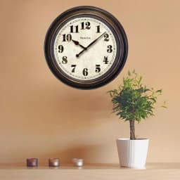Westclox 24 in. Round Bronze Wall Clock with Glass Lens and Large Arabic Numerals thumbnail 1