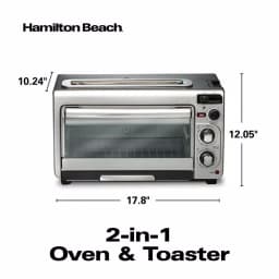 Hamilton Beach 2-in-1 1450W Toaster Oven and 4-Slice Toaster, Silver thumbnail 2