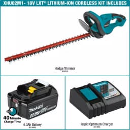 Makita 18V LXT Cordless Hedge Trimmer Kit with 4.0Ah Battery and Charger, 22 in. Blade thumbnail 2