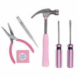 Stalwart 7-Piece Pink Multipurpose Tool Kit for Home, Office, and Car thumbnail 2