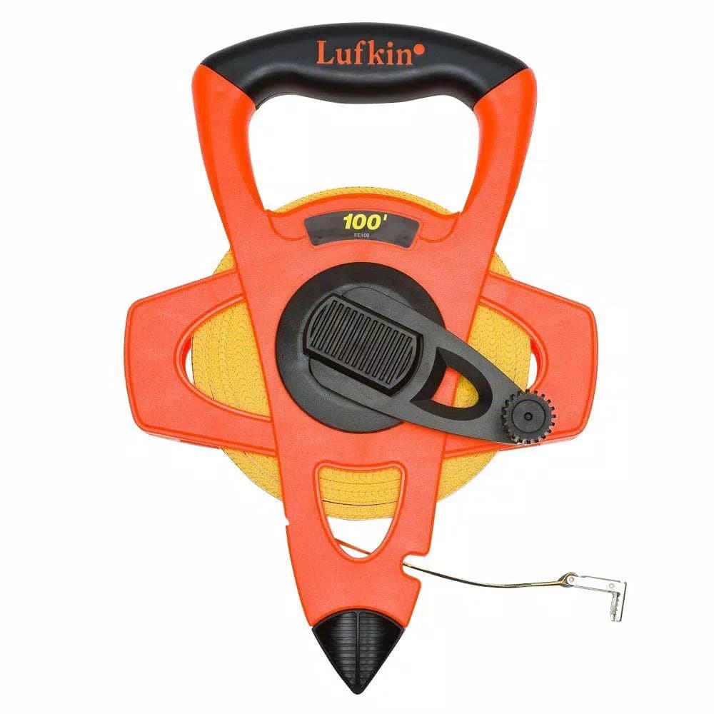 Lufkin 100 ft. Hi-Viz Orange Fiberglass Tape Measure, 1/2 in. Wide