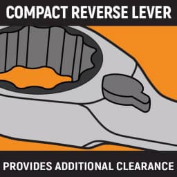 GEARWRENCH 9 mm Reversible Combination Ratcheting Wrench, 12-Point Metric Steel thumbnail 7