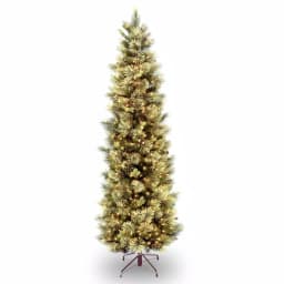 National Tree Company 7 ft. Carolina Pine Slim Artificial Christmas Tree with Flocked Pinecones and 550 Clear Lights thumbnail 1