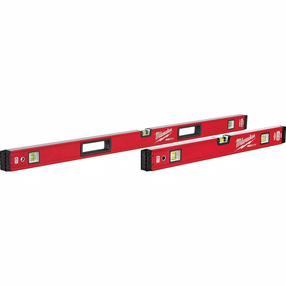 Milwaukee REDSTICK Magnetic Box Level Set, 24 in. and 48 in.