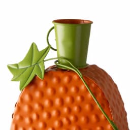 Glitzhome 23.62 in. Metal Jack-O-Lantern Halloween Decor with LED Pillar Candle thumbnail 3