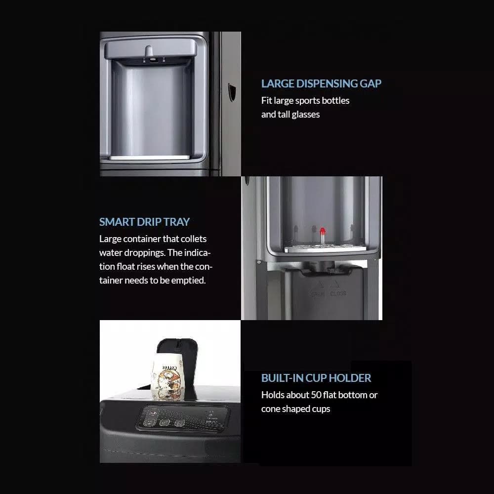 Global Water Bluline G5 Series Bottleless Water Cooler with Nano Filtration System, Graphite