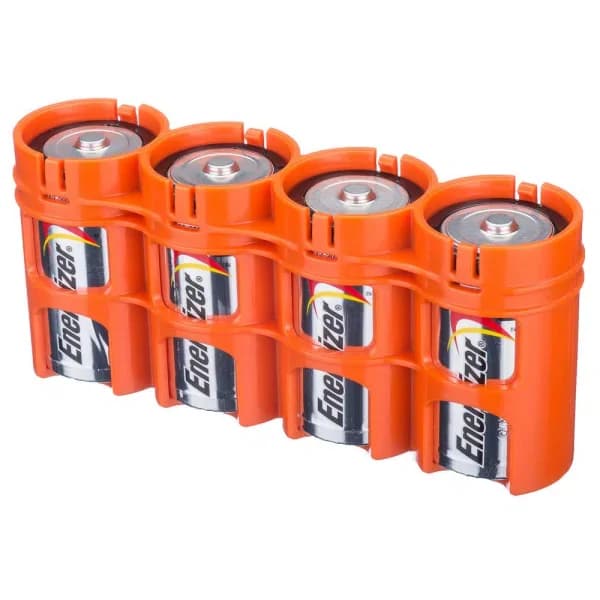 Storacell by Powerpax Slim Line D Battery Organizer and Dispenser - Holds 4 D Batteries
