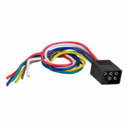 CURT 6-Way Square Trailer Side Connector Plug with 12" Color-Coded Wires thumbnail 1
