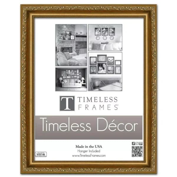Timeless Frames Carrington 11 x 14 Gold Ornate Wood Picture Frame