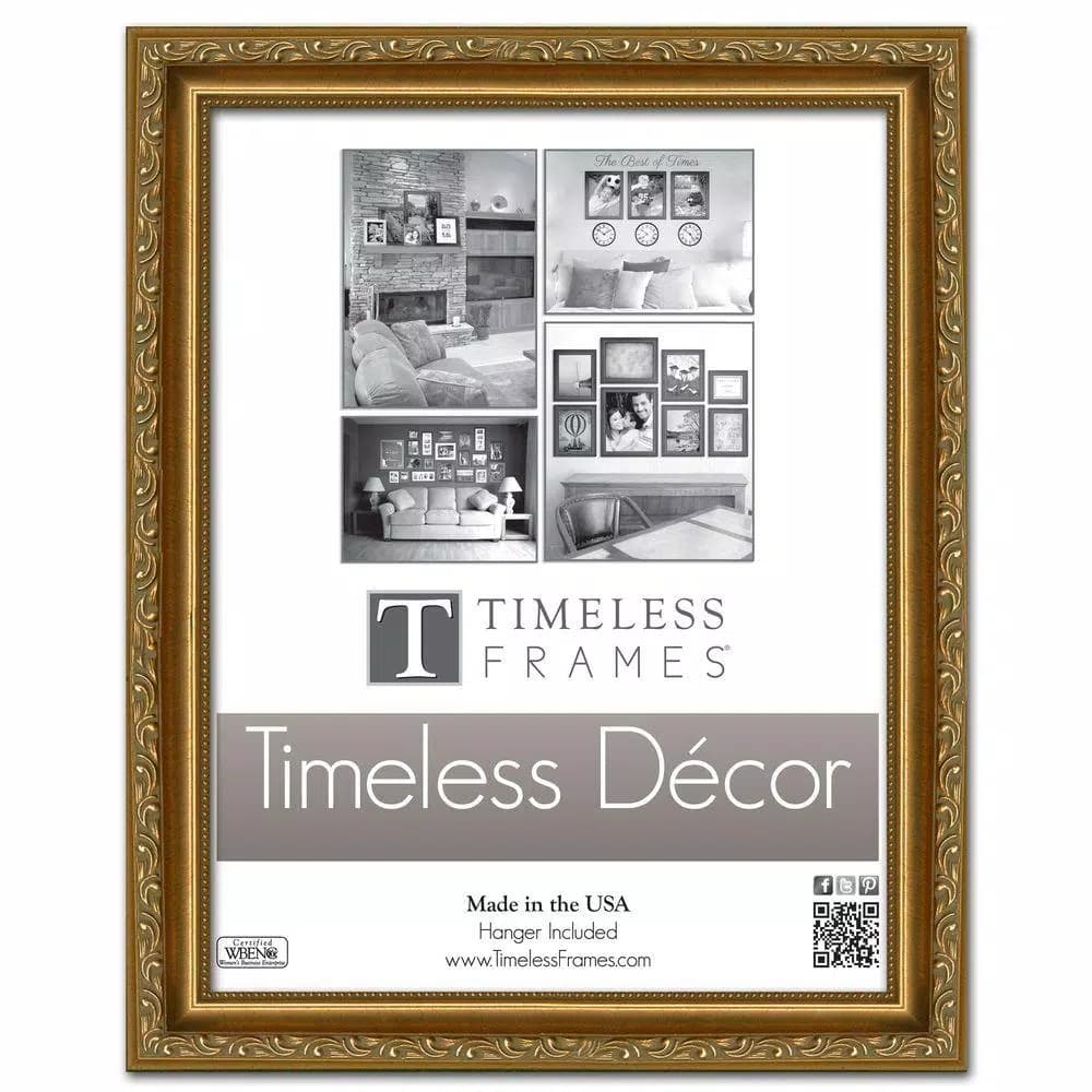 Timeless Frames Carrington 11 x 14 Gold Ornate Wood Picture Frame