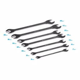 Capri Tools Metric Super-Thin Open End Wrench Set, 7-Piece, Chrome Vanadium Steel thumbnail 3