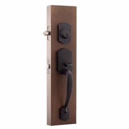 Copper Creek Heritage Tuscan Bronze Door Handleset with Waverlie Lever Trim thumbnail 2