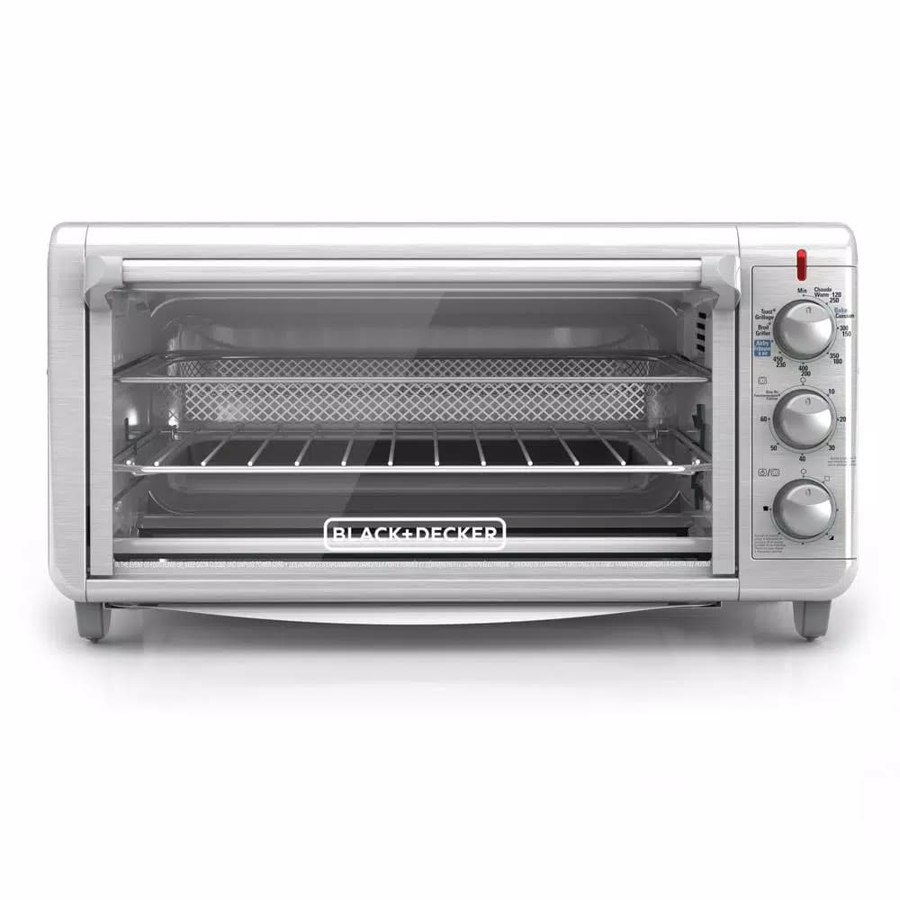 BLACK+DECKER 1500W Extra Wide Crisp 'N Bake Air Fry Toaster Oven, 8-Slice, Stainless Steel