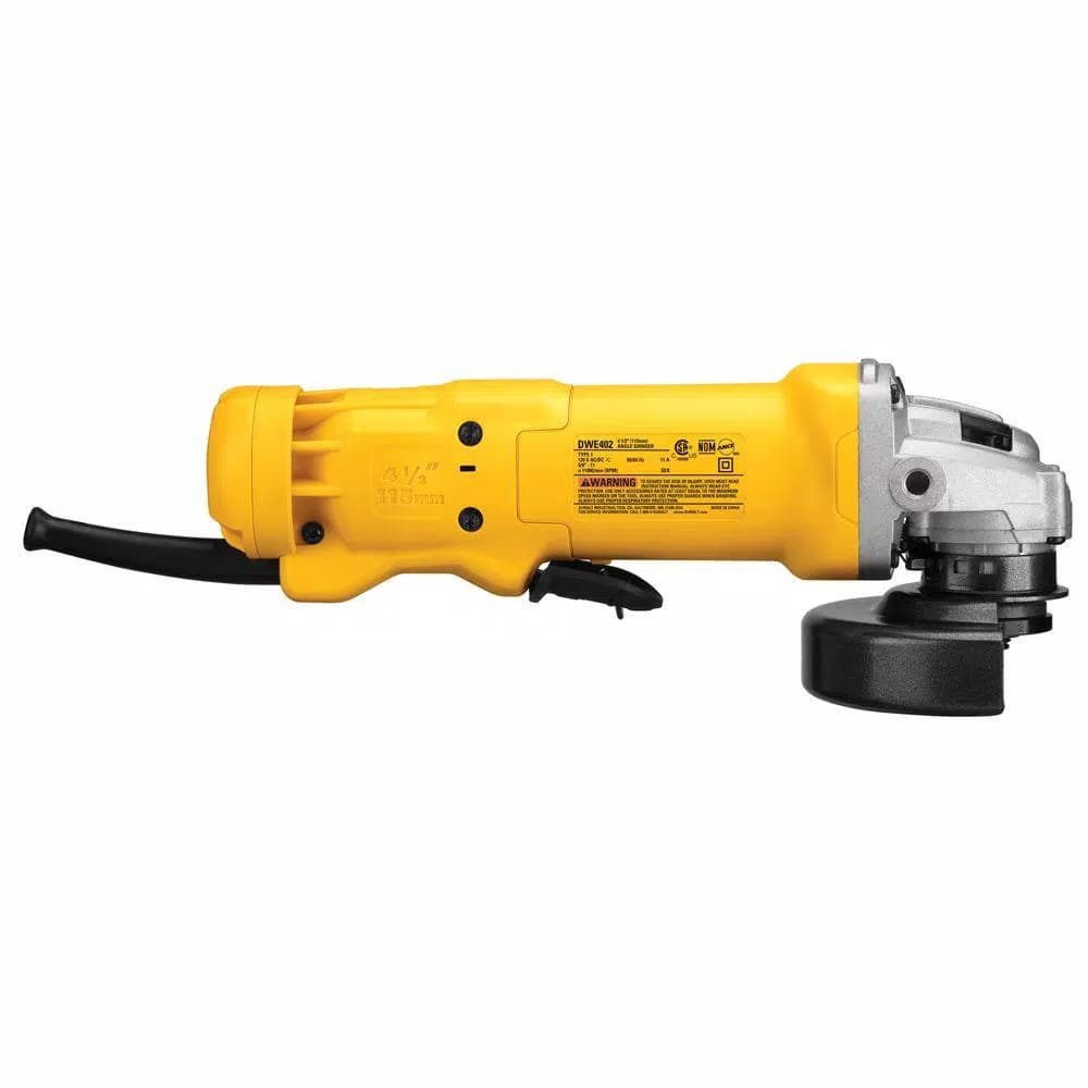 DEWALT DWE402 4-1/2 in. 11 Amp Corded Small Angle Grinder, 11,000 RPM