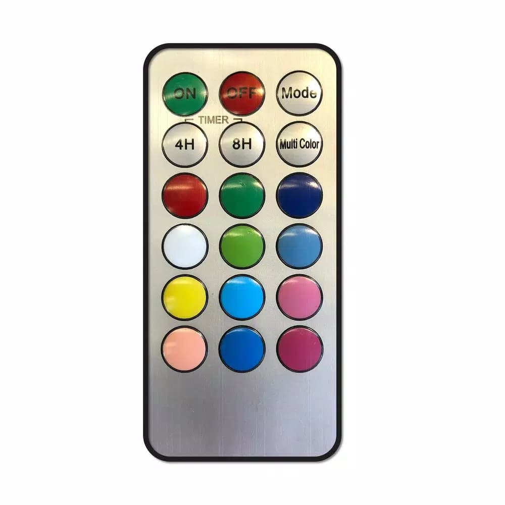 LUMABASE 3 in. Multicolor Remote Control LED Pillar Wax Candles, Set of 2