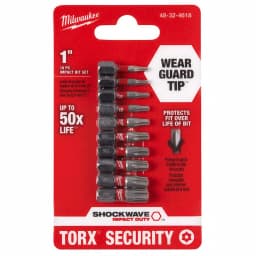 Milwaukee Shockwave Impact Duty Steel Torx Security Bit Set, 10-Piece thumbnail 1