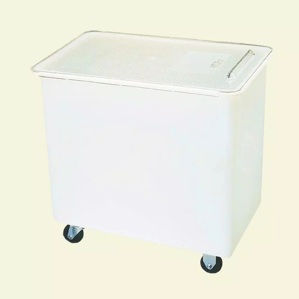 Carlisle 44 Gallon Wheeled Ingredient Bin with Polycarbonate Lid, White