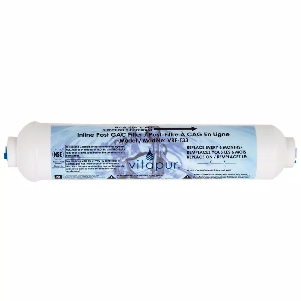 Vitapur In-line GAC Replacement Polishing Filter for VRO-4U and VRO-5Q Reverse Osmosis Systems