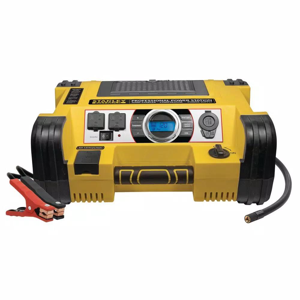 Stanley PPRH7DS Professional Power Station: 1400 Peak Amp Jump Starter, 500W Inverter & 120 PSI Air Compressor