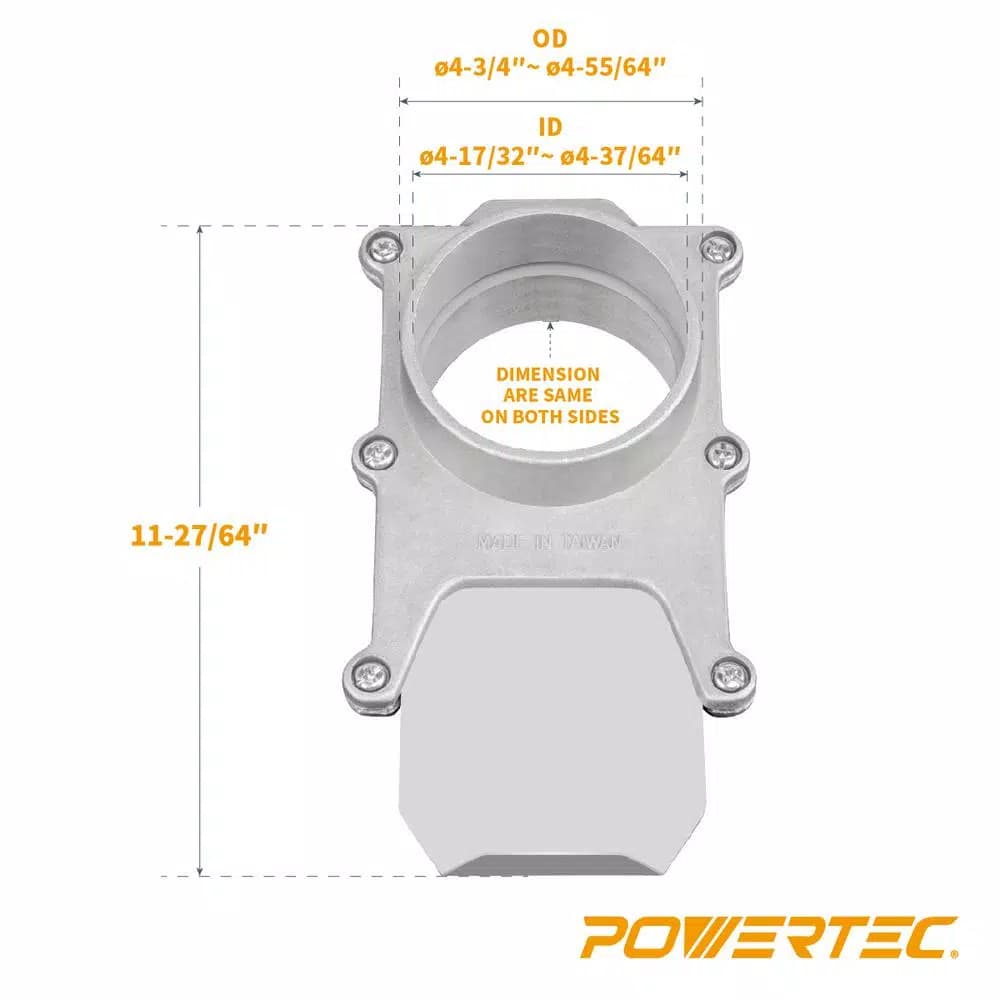 POWERTEC 5 in. Aluminum Blast Gate for Dust Collection Systems