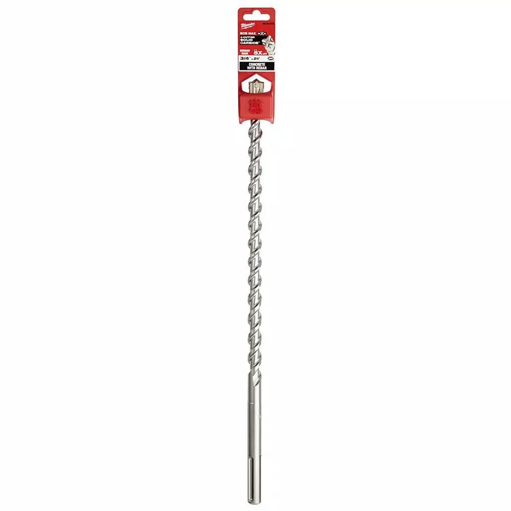 Milwaukee 3/4 in. x 21 in. MX4 SDS-MAX 4-Cutter Carbide Masonry Drill Bit