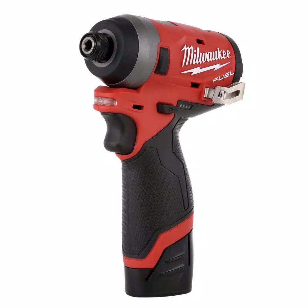 Milwaukee M12 FUEL 12V Lithium-Ion Brushless 1/4 in. Hex Impact Driver Kit with Free M12 LED Flood Light