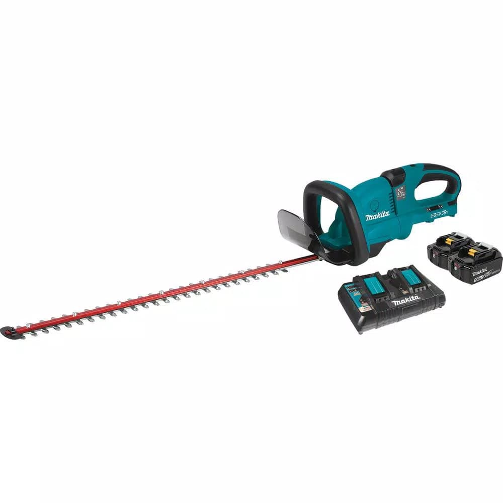 Makita 36V (18V x2) LXT Cordless Hedge Trimmer Kit with (2) 5.0 Ah Batteries and Dual Port Charger