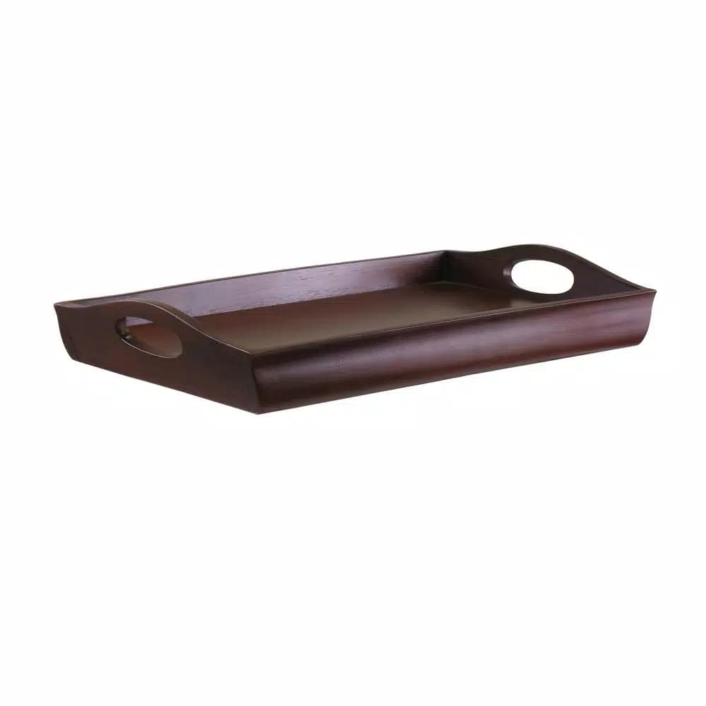 Winsome Sedona Solid Wood Bed Tray with Foldable Legs and Large Handles, Antique Walnut Finish