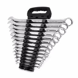 WEN 13-Piece SAE Combination Wrench Set with Storage Rack, Chrome Vanadium Steel thumbnail 1