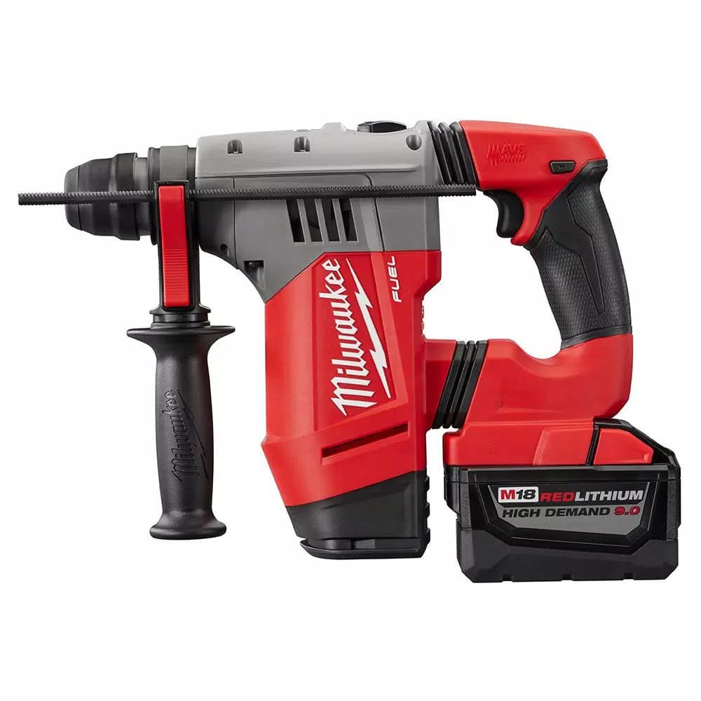 Milwaukee M18 FUEL 1-1/8 in. SDS-Plus Rotary Hammer Kit with (2) 9.0 Ah Batteries and Rapid Charger