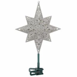GE Holiday Classics 11 in. 16-Light Silver Glittered Bethlehem Star Tree Topper thumbnail 5