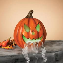 Gerson Electric Smoking Jack-O-Lantern Halloween Tabletop Decor - 14.3 in. H thumbnail 2