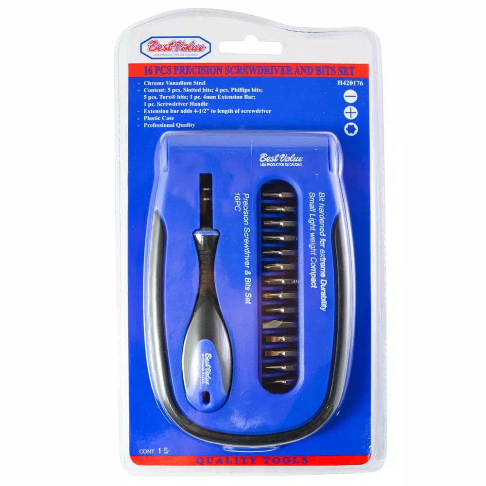 Best Value 16-Piece Precision Screwdriver and Bits Set with Magnetic Handle and Carrying Case