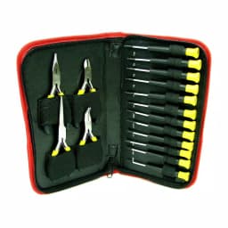 Stalwart Precision Jewelers Tool Set, 17-Piece Electronics Repair Kit with Magnetic Screwdrivers and Pliers thumbnail 1