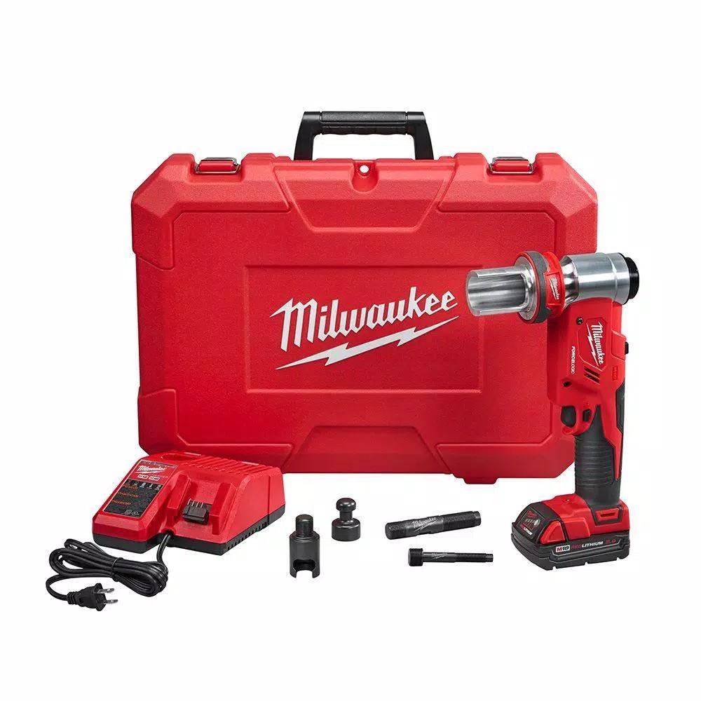 Milwaukee M18 FORCE LOGIC 6 Ton Cordless Knockout Tool Kit with 2.0Ah Battery and Charger