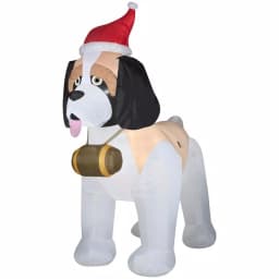 Gemmy 9 ft. Inflatable St. Bernard Christmas Yard Decoration with White Lights thumbnail 1