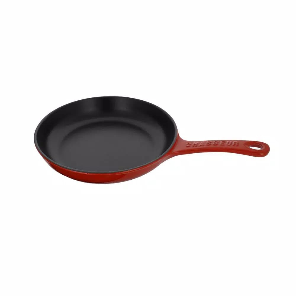 Chasseur 8 in. Red Enameled Cast Iron Frying Pan