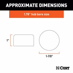 CURT 1.78" Bearing Protector Dust Covers, Gray Plastic (2-Pack) thumbnail 3