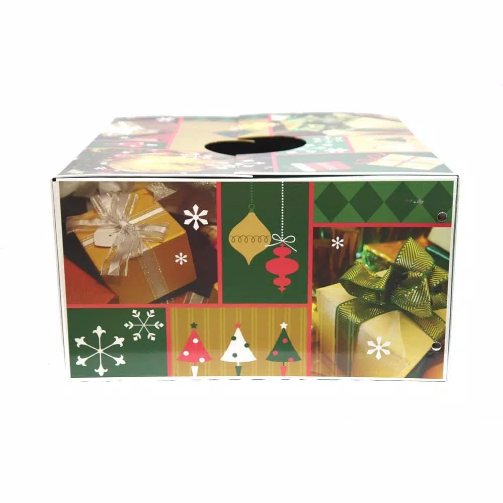 Unbranded Green and Gold Original Christmas Tree Box Skirt, 6 in. Diameter