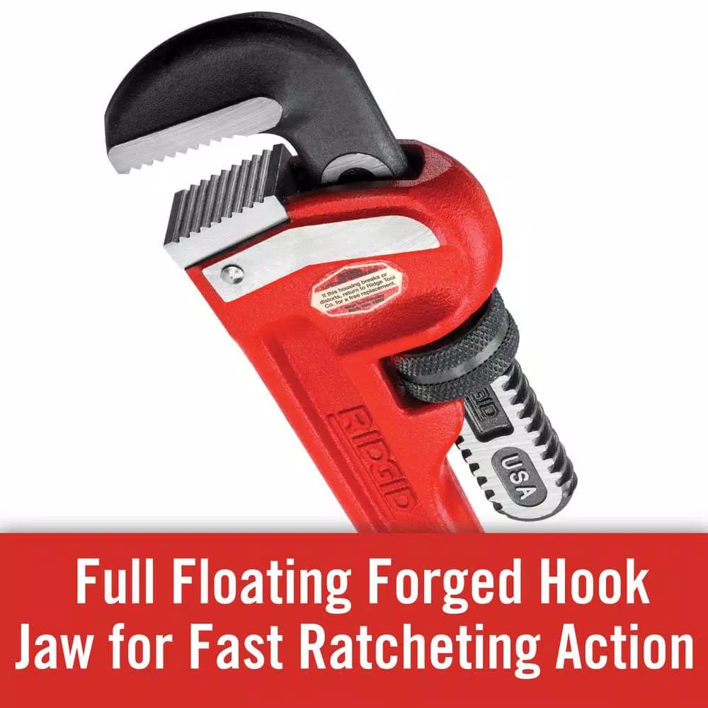 RIDGID 14 in. Heavy-Duty Straight Pipe Wrench, Ductile-Iron with I-Beam Handle