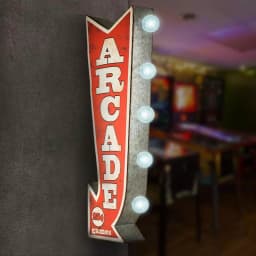 Crystal Art Gallery Arcade Games Metal Arrow Vintage Marquee LED Sign thumbnail 1