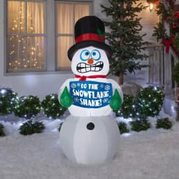 Home Accents Holiday 6 ft. Pre-Lit Animated Shivering Snowman Airblown Inflatable Holiday Decoration thumbnail 2