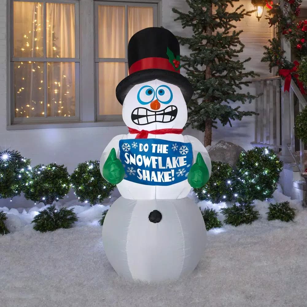 Home Accents Holiday 6 ft. Pre-Lit Animated Shivering Snowman Airblown Inflatable Holiday Decoration