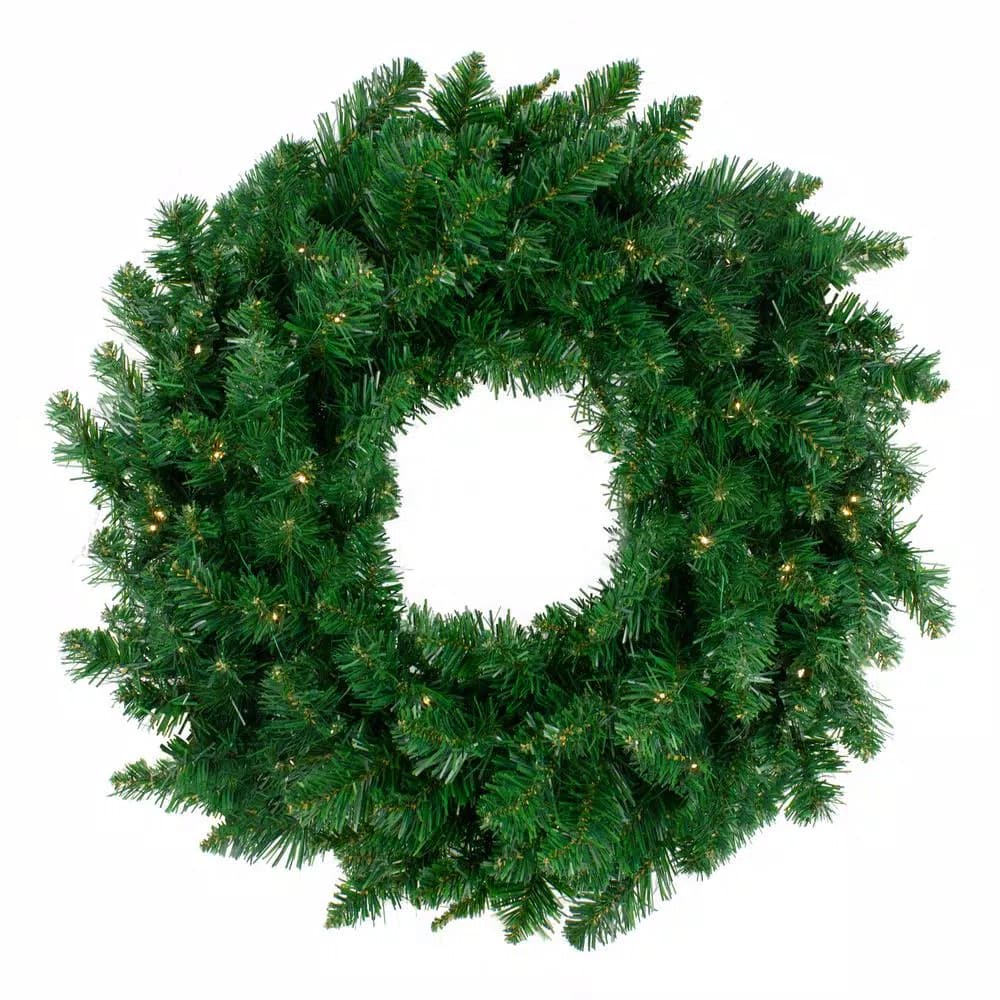 Northlight 36 in. Twin Lakes Fir Artificial Christmas Wreath, Pre-Lit with 50 Warm White LED Micro Fairy Lights
