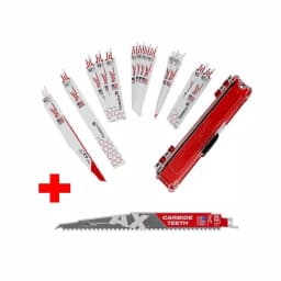 Milwaukee SAWZALL Reciprocating Saw Blade Set, 14-Piece with 9 in. AX Carbide Demo Blade thumbnail 12